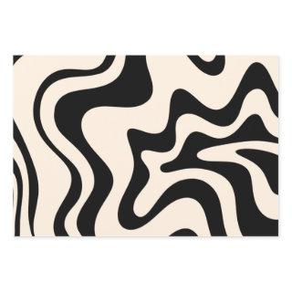 Retro Liquid Swirl Modern Abstract Pattern Black  Sheets