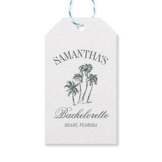 Retro Luxe Beach Bachelorette Logo Palm Trees Gift Tags