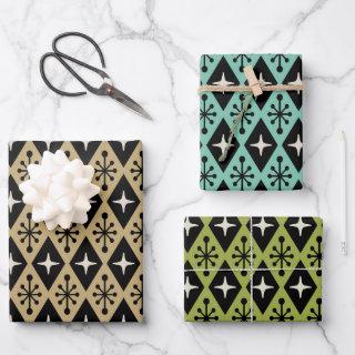 Retro Mid Century Modern Diamond Starburst Pattern  Sheets