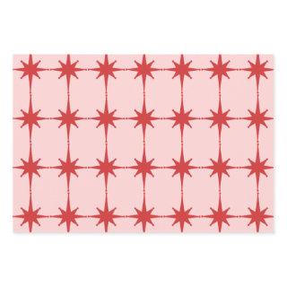 Retro Mid-century Modern Starbursts Red and Pink  Sheets