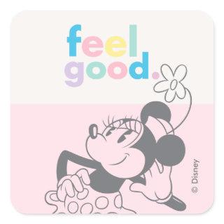 Retro Minnie Mouse - Feel Good Square Sticker