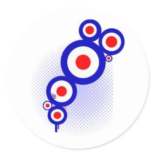 Retro Mod Target Art Classic Round Sticker