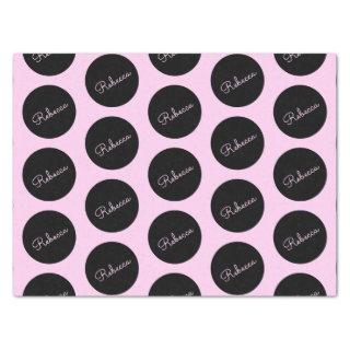 Retro-modern Black & Pink Polka Dot Design Tissue Paper