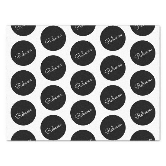 Retro-modern Black & White Polka Dot Design Tissue Paper