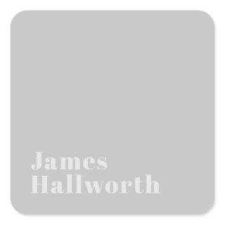 Retro Modern Minimalistic Name (or other text) Square Sticker