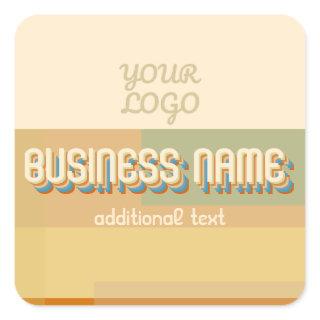 Retro-Modern Name w/Geometric Shapes & Colors Square Sticker