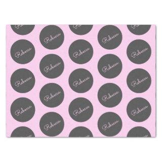 Retro-modern Pink & Grey Modern Polka Dot Design Tissue Paper