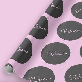 Retro-modern Pink & Grey Modern Polka Dot Design