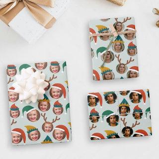 Retro Mustard Christmas Crew Three Photo Custom  Sheets
