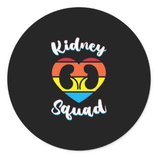 Retro Nephrology Team Dialysis Nurse Kidney Squad Classic Round Sticker