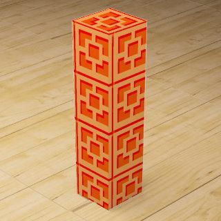 Retro Orange Trellis Wine Gift Box