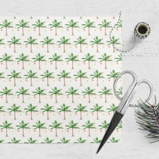 Retro Palm Tree Christmas in July Summer Party Tissue Paper