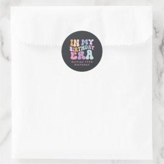 Retro pastel colourful modern birthday era  classic round sticker