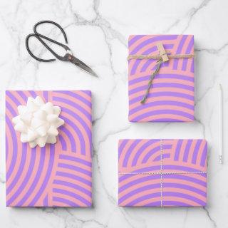 Retro Pink and Purple Groovy Lines Pattern  Sheets