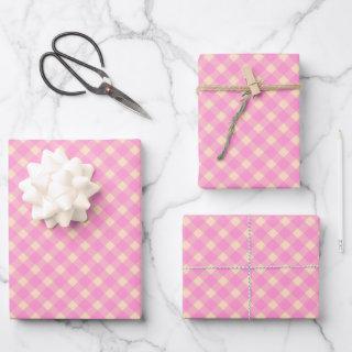 Retro Pink and White Gingham Plaid Pattern   Sheets
