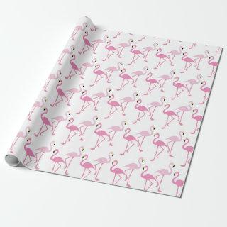 Retro Pink Flamingo Pattern Theme Exotic Bird