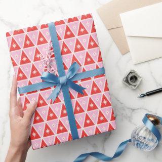 Retro Pink & Red Christmas Geometric