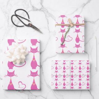 Retro Pink Sculpture Cat Art Deco Theme  Sheets