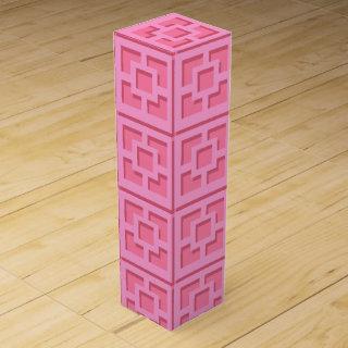 Retro Pink Trellis Wine Gift Box