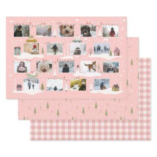 Retro Pink Woodland Scene Custom Photos Christmas  Sheets