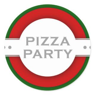 retro PIZZA party Classic Round Sticker