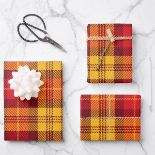 Retro Plaid Rustic Orange Autumn  Fall Tartan    Sheets