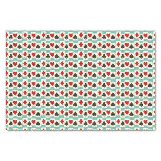 Retro Playing Cards Quartet Aqua   Tissue Paper