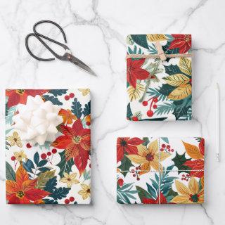 Retro Poinsettia Festive Christmas