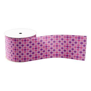 Retro Purple Lilac Dots Geometric Pattern Grosgrain Ribbon