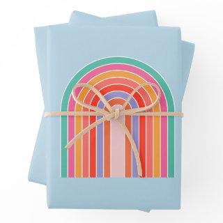 Retro Rainbow Colorful Blue  Sheets