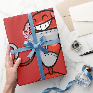 Retro Robot Cartoon Fun Red and Silver AI Bot