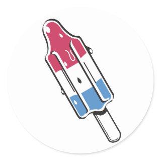 retro rocket ice pop classic round sticker