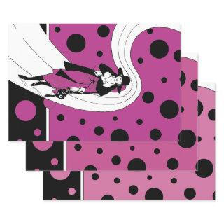 Retro Runway Model, Vintage Art Deco Fashion  Sheets