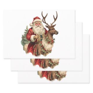Retro Santa Classic Traditional Christmas  Sheets