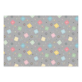 Retro Scattered Atomic Star Explosions Pattern  Sheets