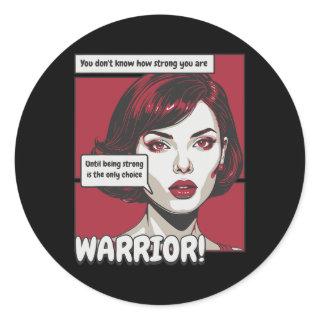 Retro Sickle Cell Warrior Women Being Strong Burgu Classic Round Sticker