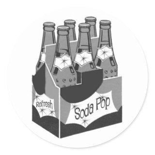 Retro Soda Pop Classic Round Sticker