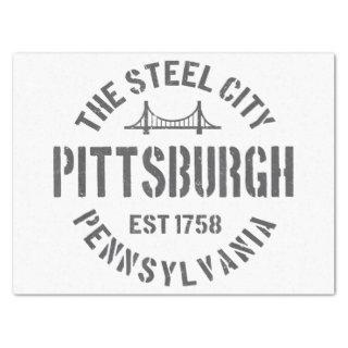 Retro Steel City Pittsburgh Pennsylvania Yinz vint Tissue Paper