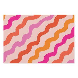 Retro Striped Abstract Waves Pink Red Orange   Sheets
