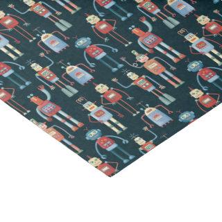 Retro Style 1950s Vintage Robots Tissue Paper