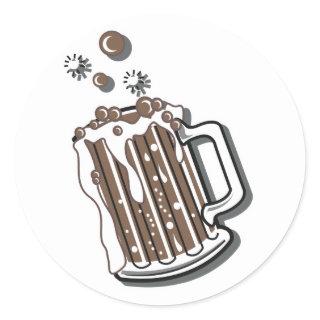 retro style root beer graphic classic round sticker