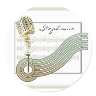 Retro Style Vintage Mic Personalized Stickers
