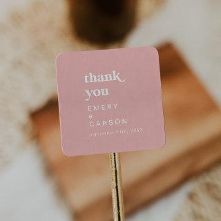 Retro Summer | Blush Pink Thank You Favor Sticker