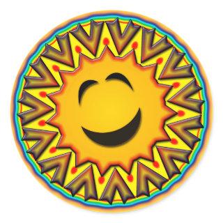 RETRO SUN CLASSIC ROUND STICKER