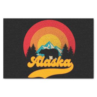 Retro Sunset Alaska Juneau Bear Mountains Wildl Tissue Paper