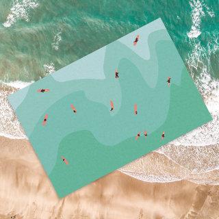 Retro Surfing Ocean Minimalist Coastal  Tissue Paper