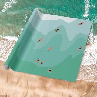 Retro Surfing Ocean Minimalist Coastal