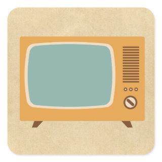 Retro Television Set Square Sticker