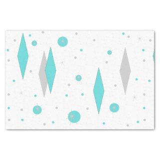 Retro Turquoise Diamond & Starburst Tissue Paper