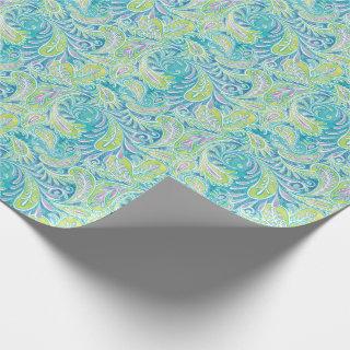 Retro Turquoise Paisley Pattern